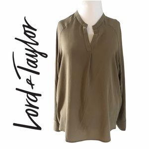 LORD & TAYLOR Breezy V-Neck Tunic Blouse